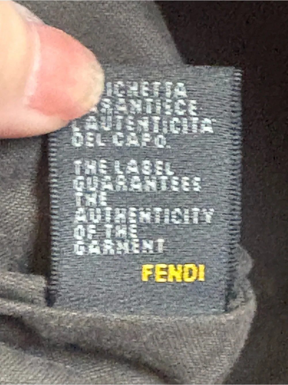 Auth Fendi Logo canvas pouch